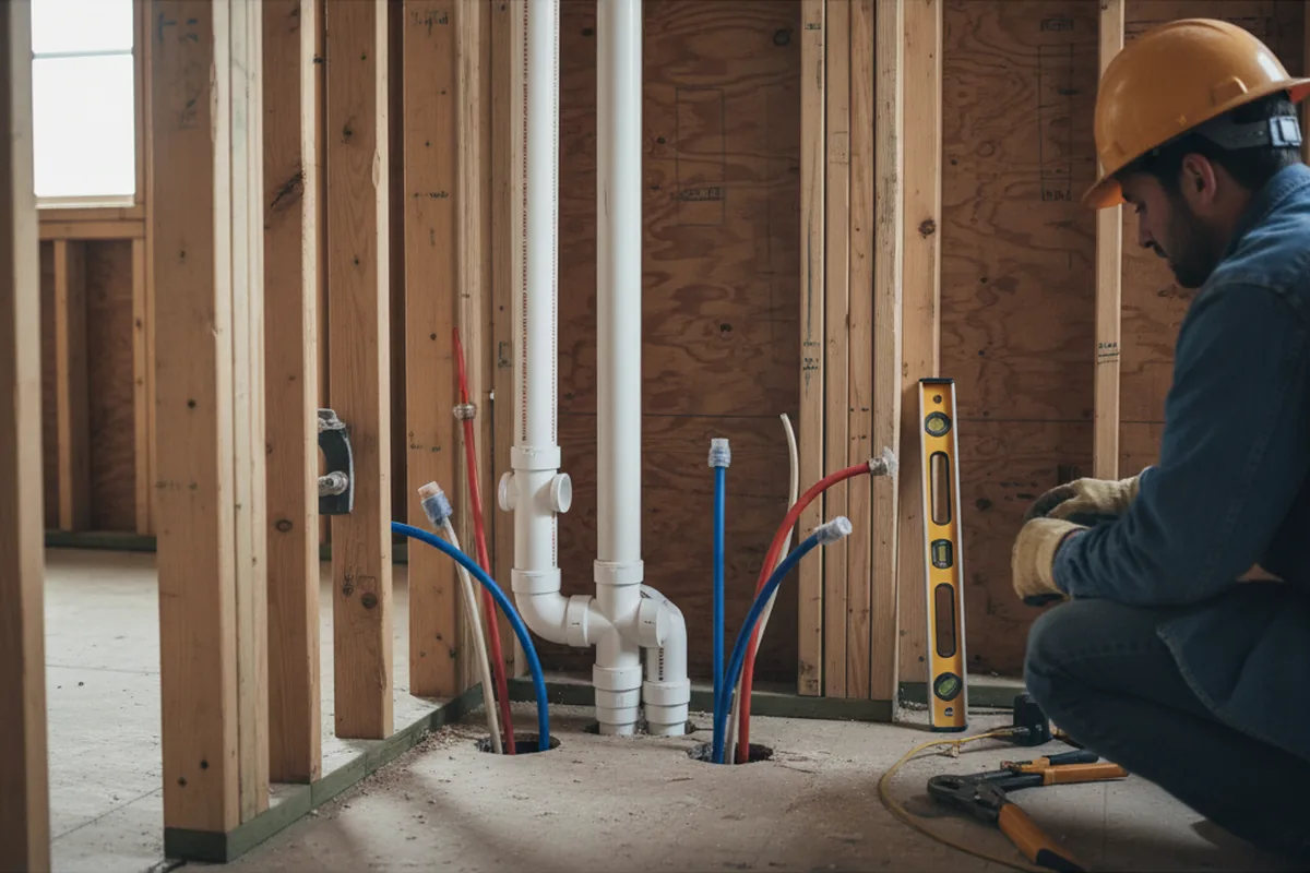 Drain and supply rough-in during Drain Cleaning in Deltona